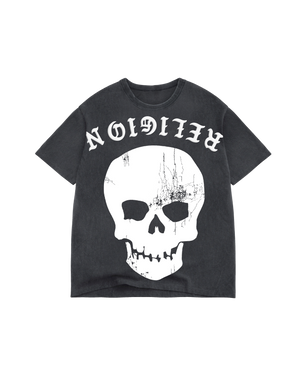 Skull RELIGION Tee — Washed — front